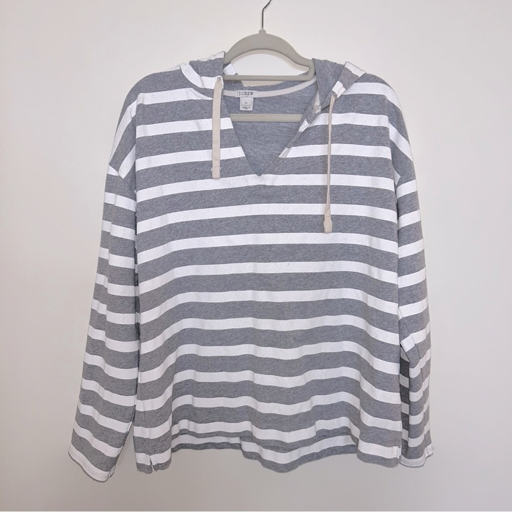 J Crew Factory Striped Hooded Pullover